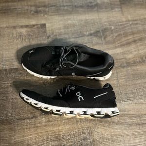 Black & White On Cloud Running Shoes.